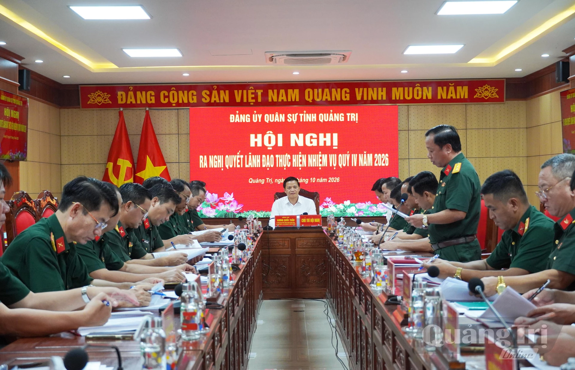 Toàn cảnh hội nghị Đảng ủy Quân sự tỉnh - Ảnh: X.P

