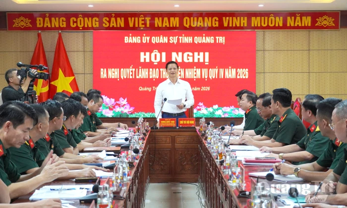 Đảng ủy Quân sự tỉnh tổ chức hội nghị ra nghị quyết thực hiện nhiệm vụ quý IV/ 2026