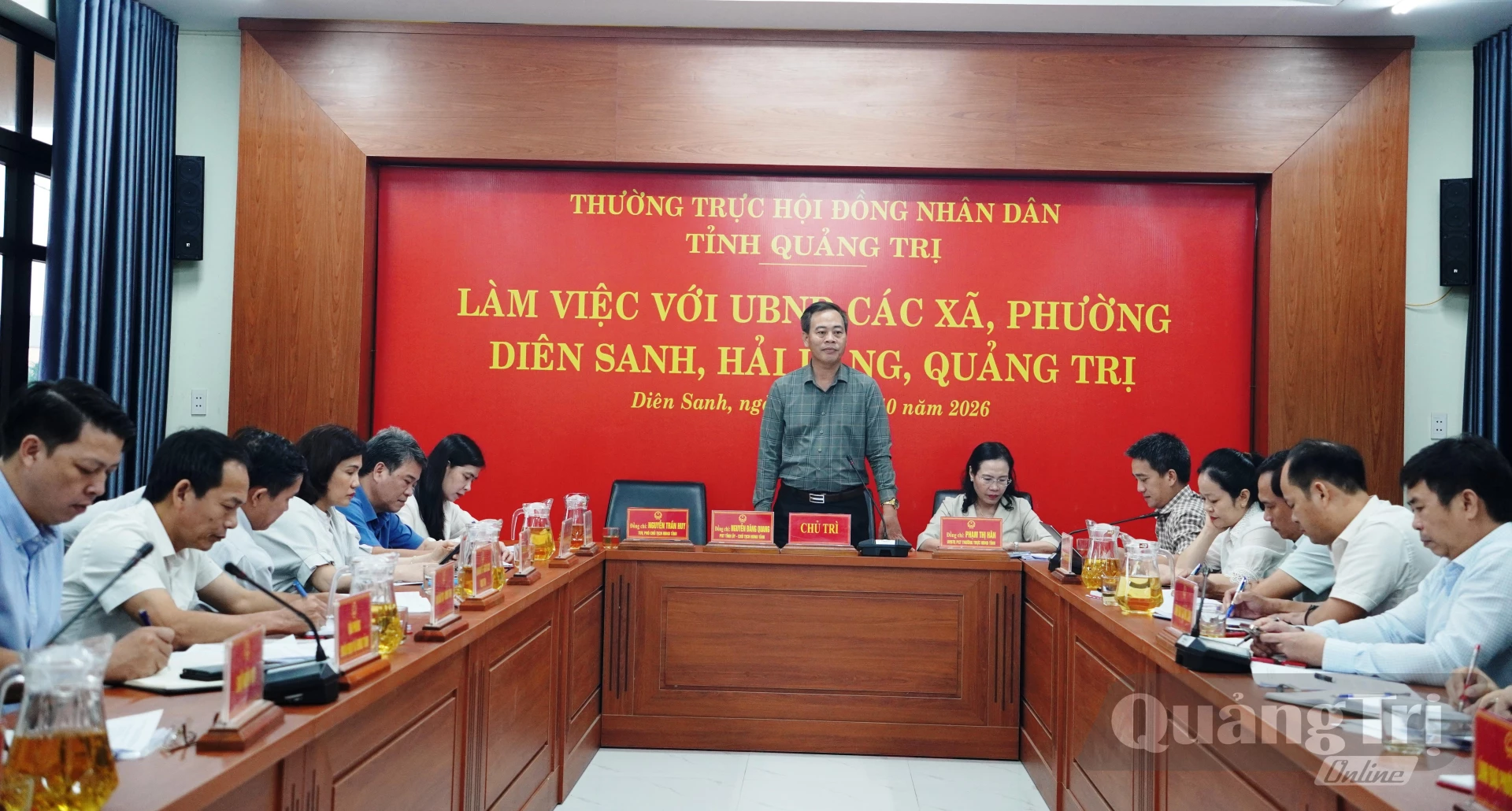 Đồng chí Nguyễn Đăng Quang, Phó Bí thư Tỉnh ủy, Chủ tịch HĐND tỉnh phát biểu kết luận tại buổi làm việc - Ảnh: Đ.V