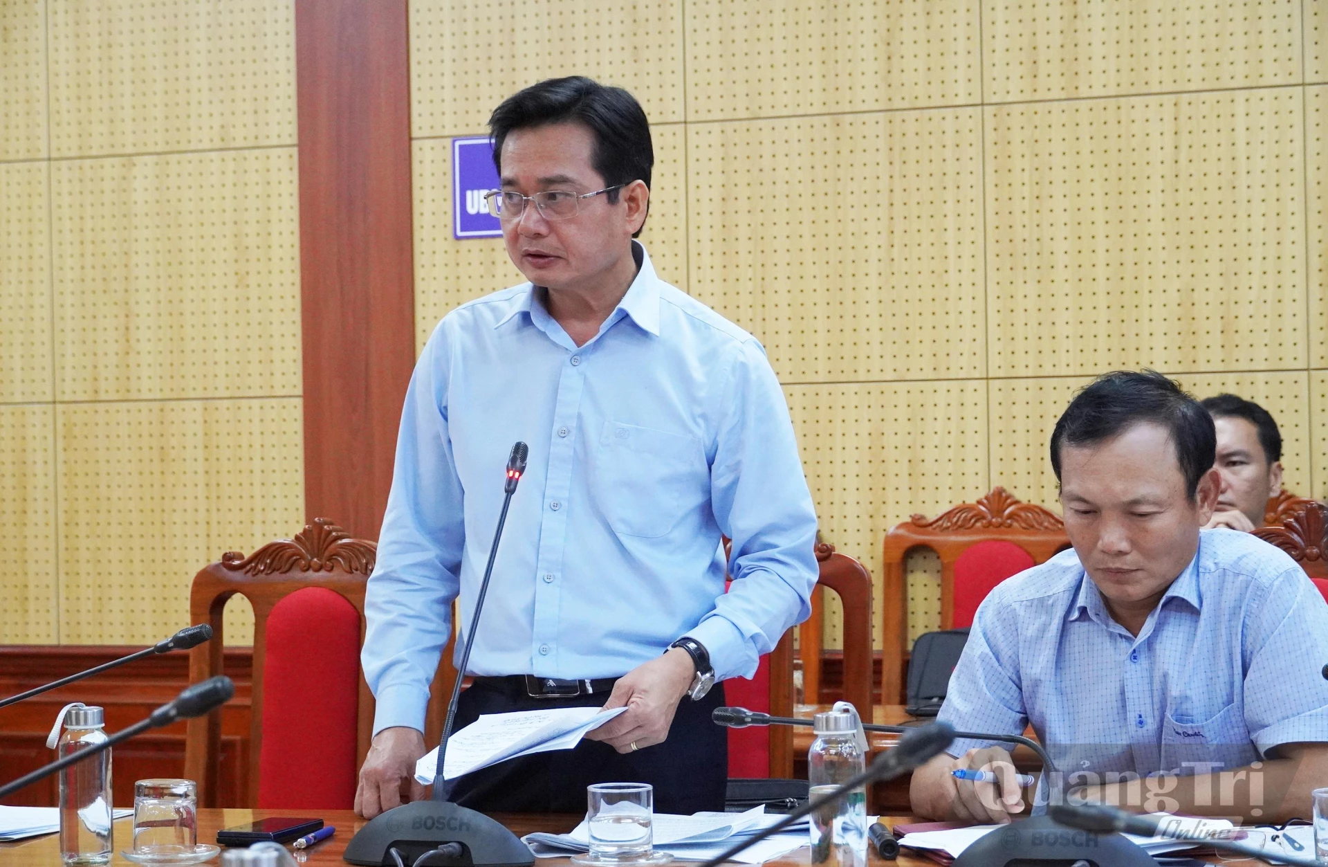 Đại diện lãnh đạo các sở ngành phát biểu ý kiến tại buổi làm việc - Ảnh: X.P