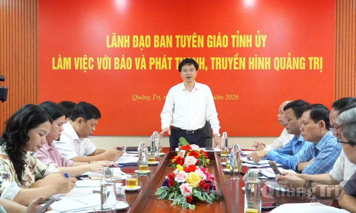 Ban Tuyên giáo Tỉnh ủy làm việc với Báo và phát thanh, truyền hình Quảng Trị