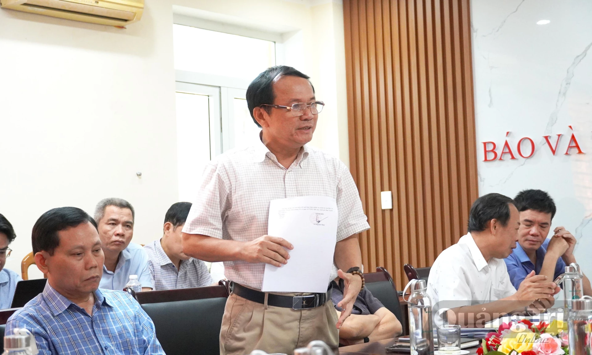 Lãnh đạo Báo và PPTH Quảng Trị phát biểu ý kiến - Ảnh: X.P