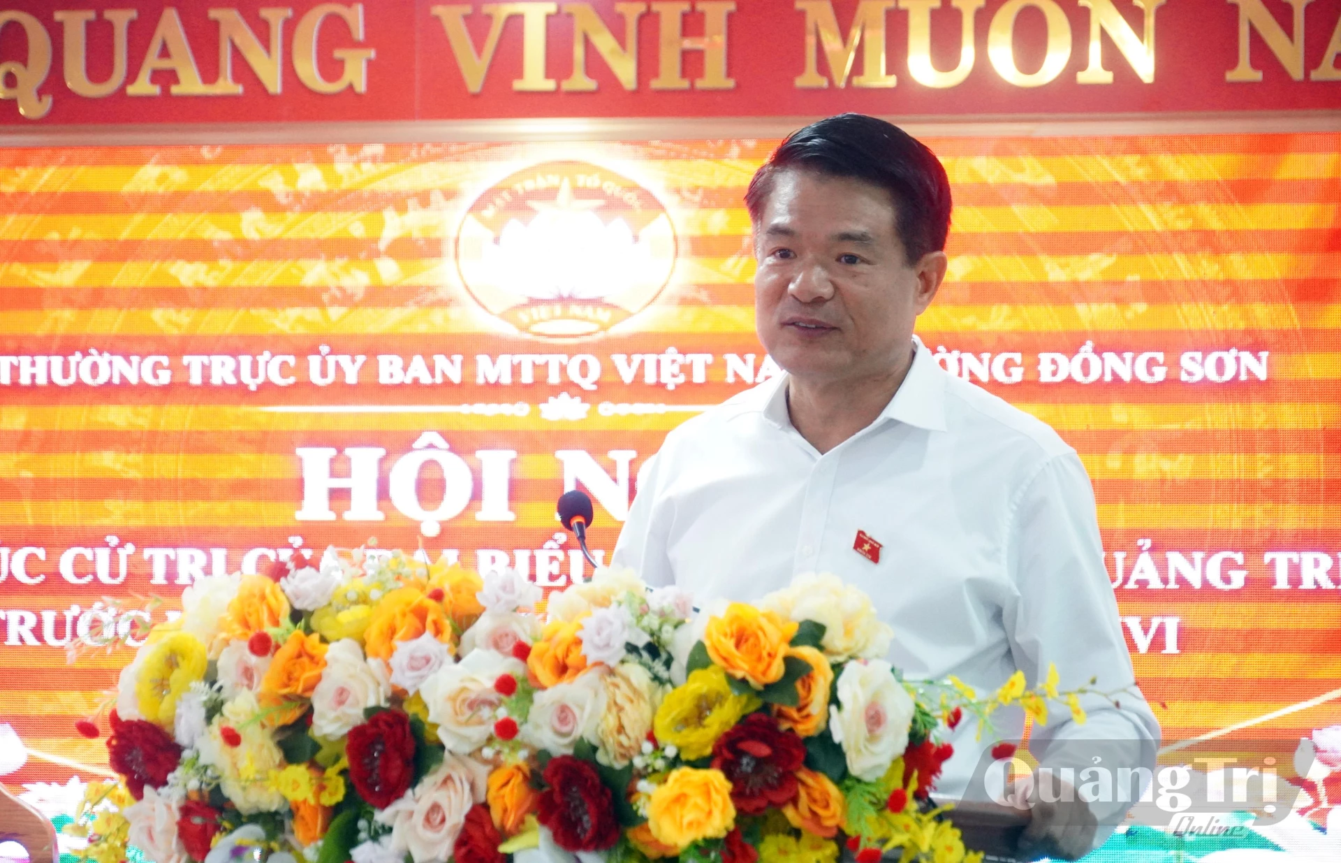 Đồng chí Nguyễn Huy Tiến, Ủy viên Trung ương Đảng, Viện trưởng Viện Kiểm sát nhân dân tối cao phát biểu tiếp thu ý kiến cử tri - Ảnh: N.M