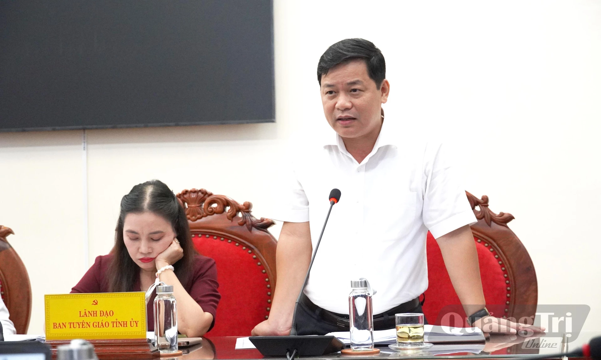 Lãnh đạo Ban Tuyên giáo phát biểu tại buổi làm việc - Ảnh:X.P