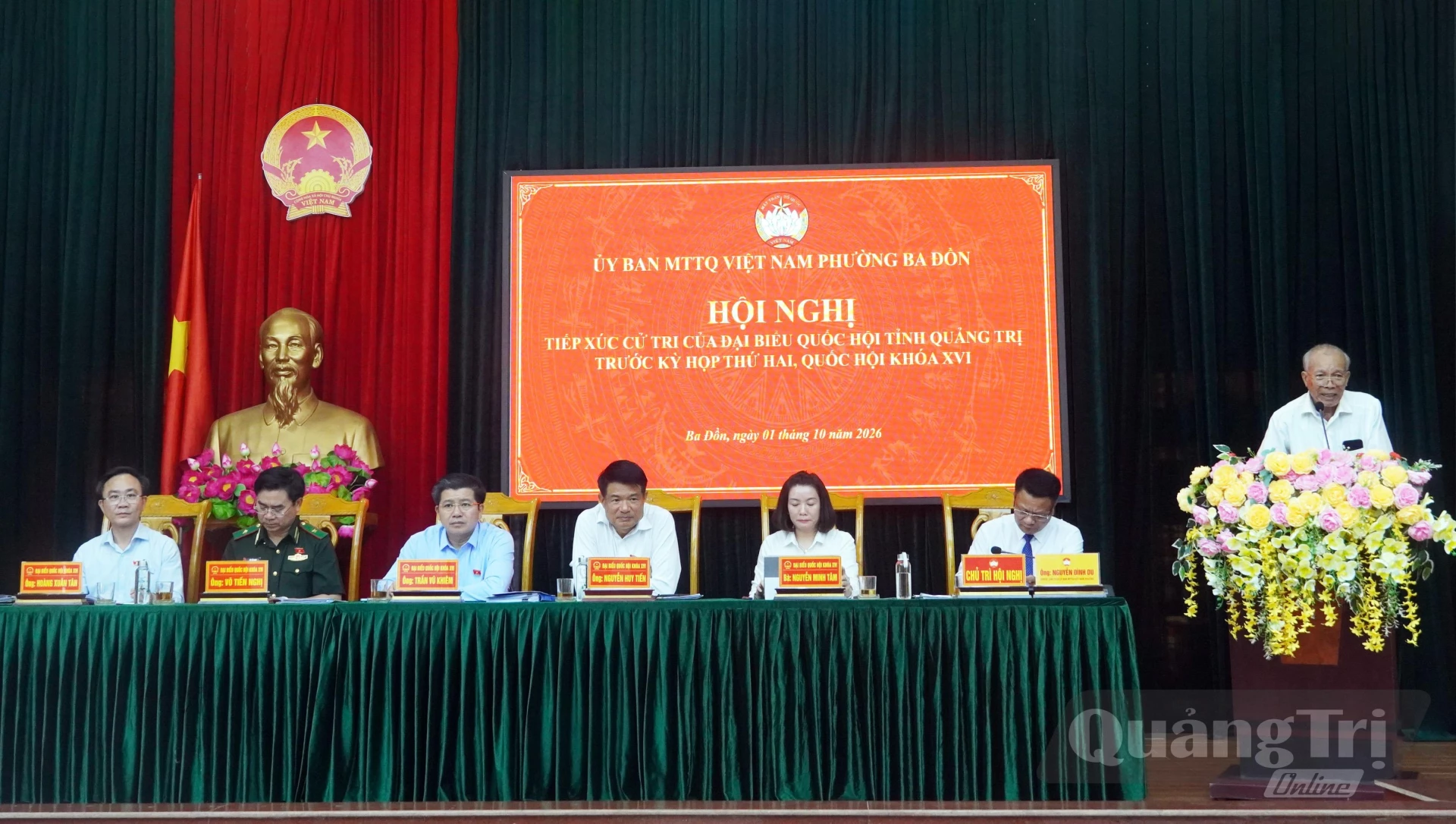 Quang cảnh hội nghị tiếp xúc cử tri tại phường Ba Đồn - Ảnh: N.M