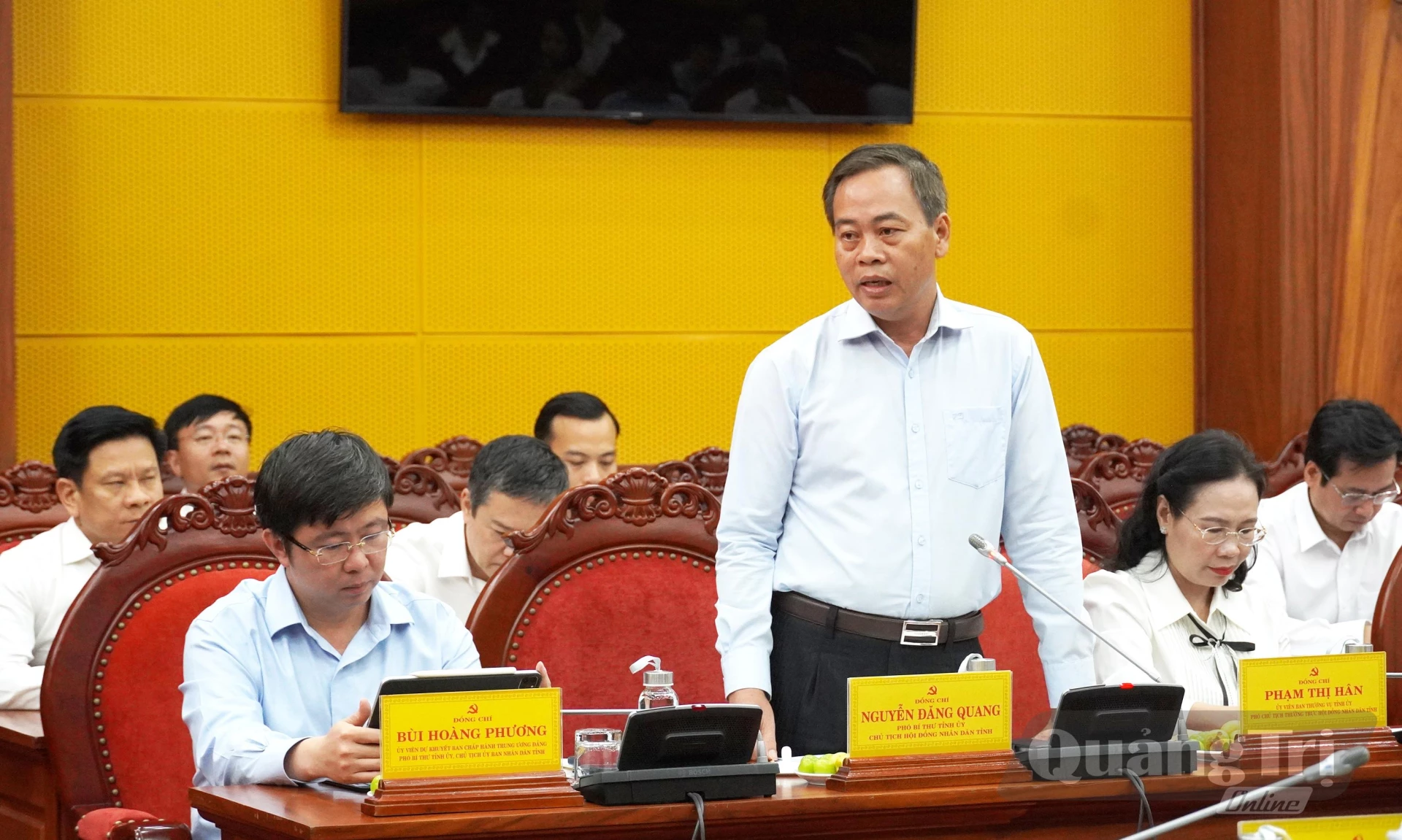 Các đại biểu phát biểu tại buổi làm việc - Ảnh: X.P