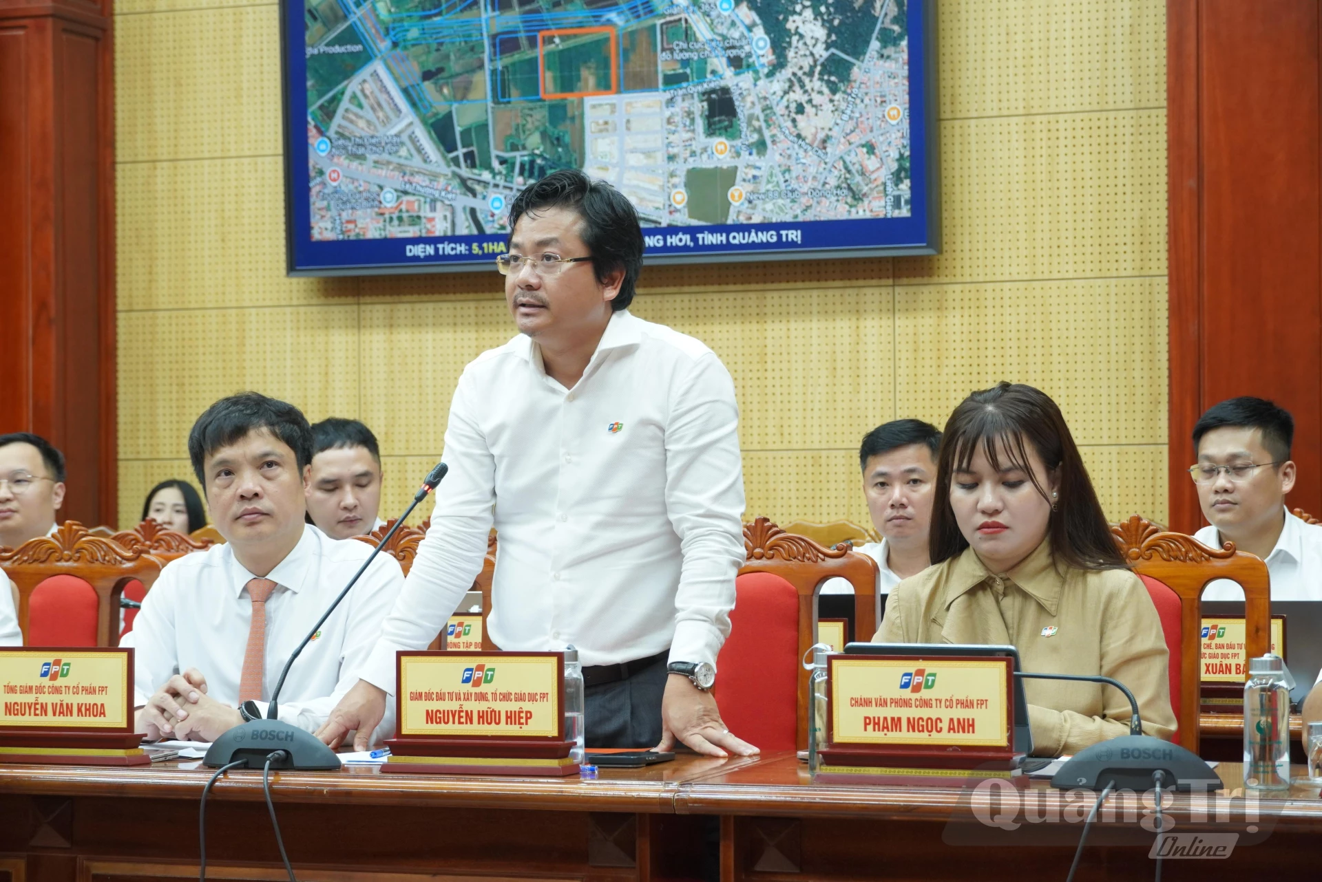 Đại diện lãnh đạo Công ty Cổ phần FPT phát biểu tại buổi làm việc-Ảnh: HL