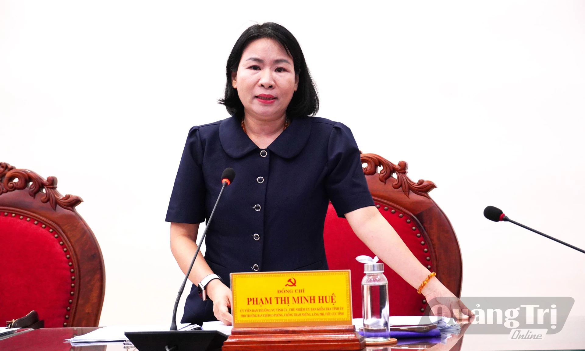 Đồng chí Bí thư Tỉnh uỷ Vương Quốc Tuấn chủ trì phiên họp thứ 05, Ban Chỉ đạo PCTNLPTC - Ảnh: X.P