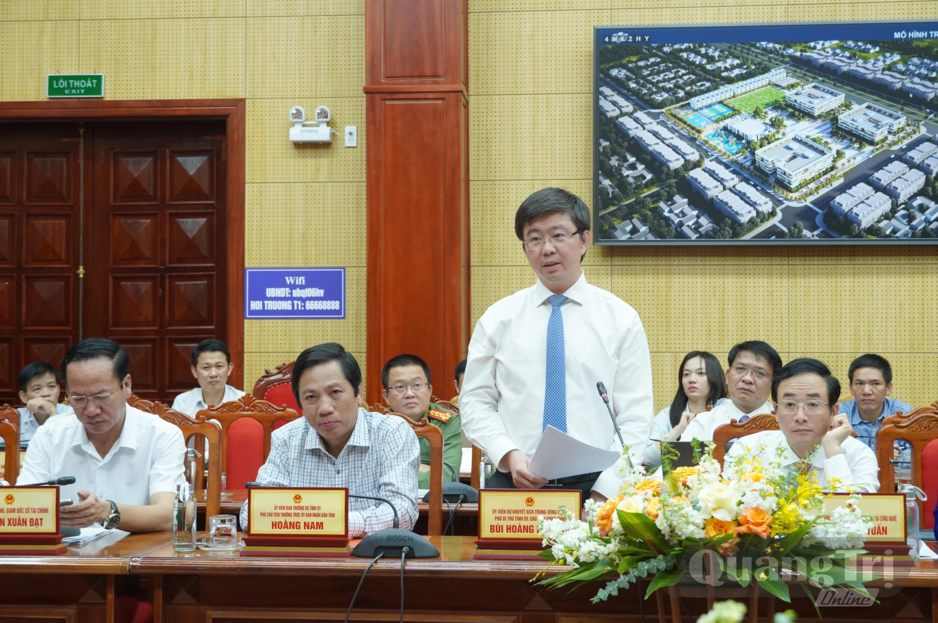 Đồng chí Bùi Hoàng Phương, Ủy viên dự khuyết Trung ương Đảng, Chủ tịch UBND tỉnh phát biểu kết luận tại lễ ký kết -Ảnh: H.L