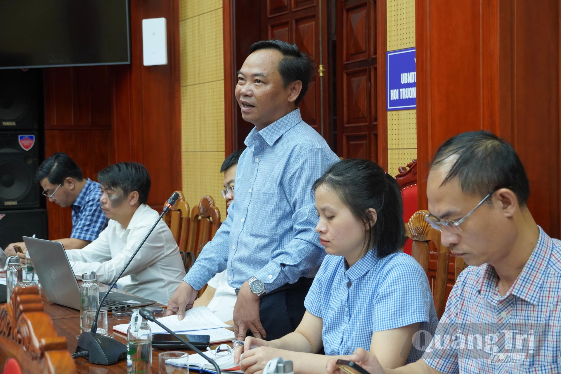Đại diện lãnh đạo các sở, ngành, đơn vị, địa phương phát biểu tại cuộc họp-Ảnh: HL