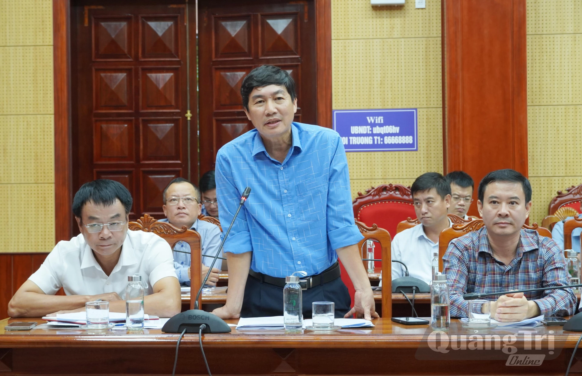 Đại diện lãnh đạo các sở, ngành, đơn vị, địa phương phát biểu tại cuộc họp-Ảnh: HL