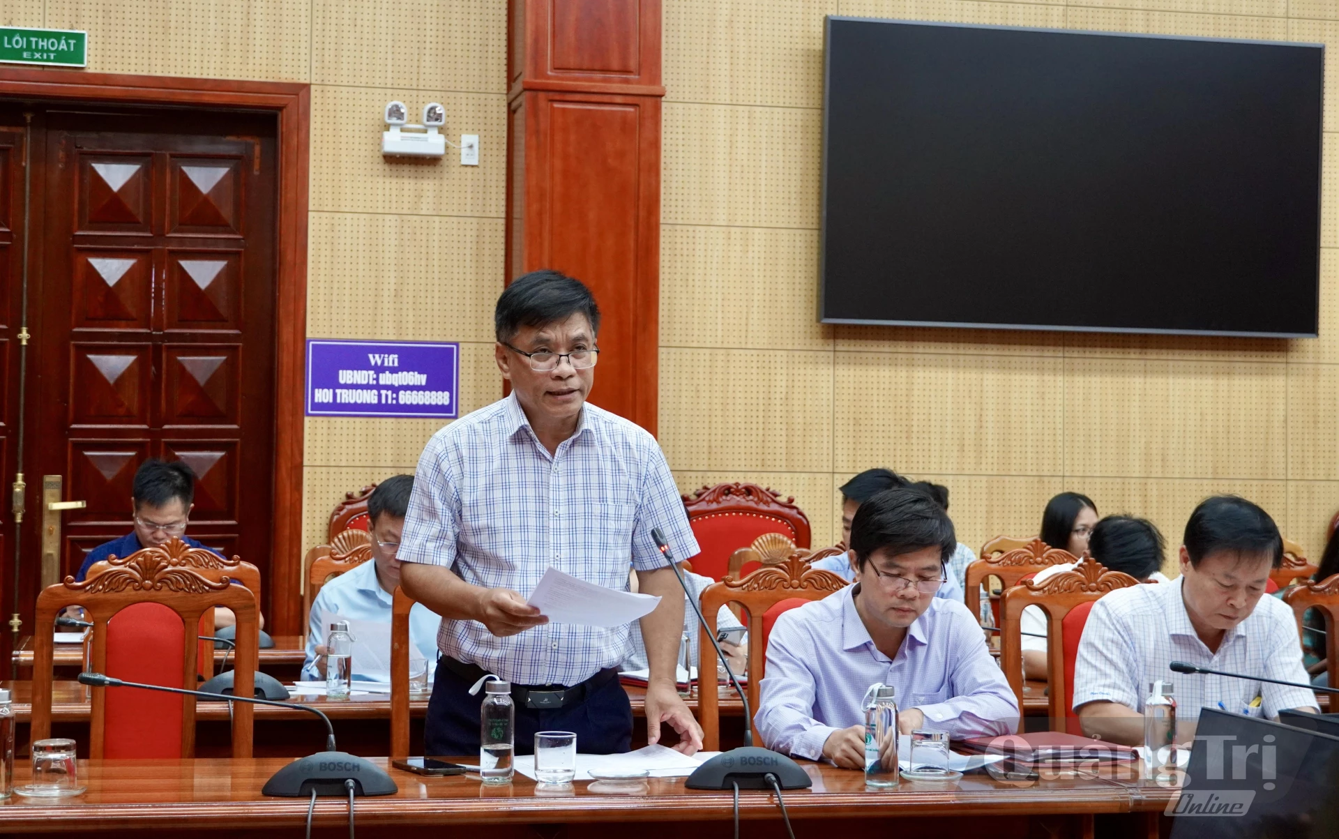 Lãnh đạo Sở Xây dựng phát biểu tại buổi làm việc - Ảnh: H.N
