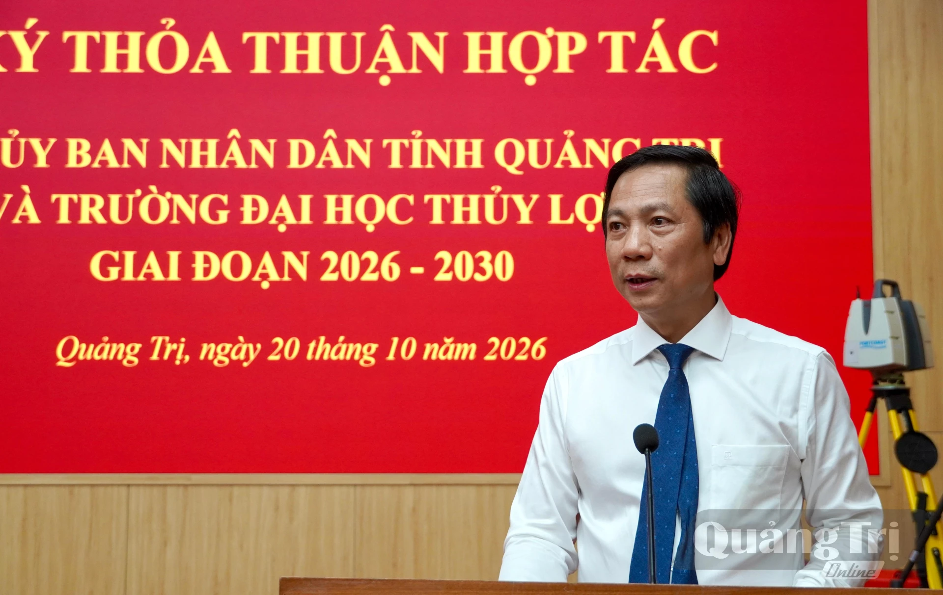 Đồng chí Hoàng Nam, Phó Chủ tịch Thường trực UBND tỉnh phát biểu tại buổi lễ - Ảnh: H.N