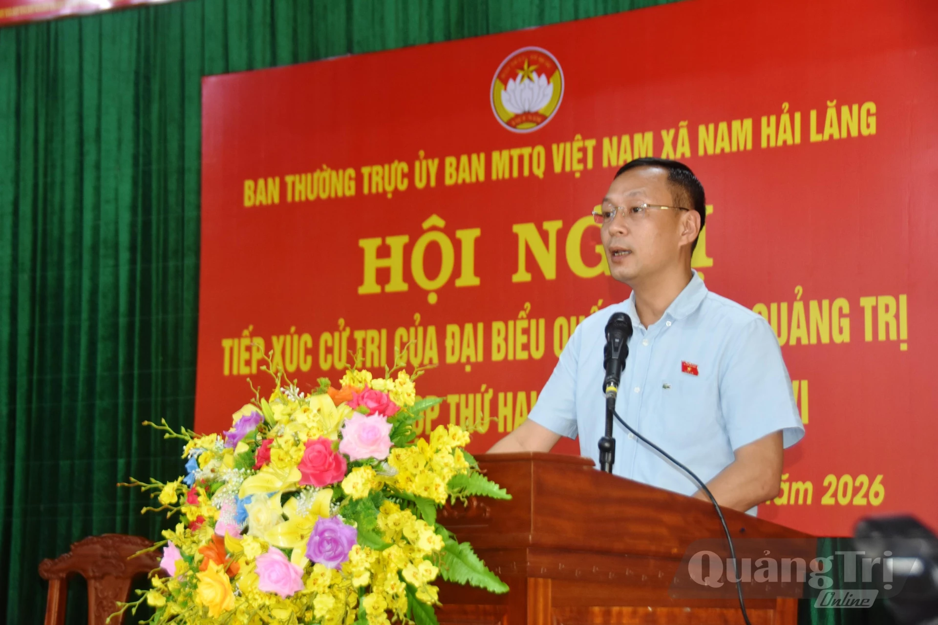 Ông Hoàng Nam Hải, Ủy viên chuyên trách Ủy ban Dân nguyện và Giám sát của Quốc hội báo cáo dự kiến nội dung, chương trình kỳ họp thứ 2, Quốc hội khóa XVI và các nội dung liên quan - Ảnh: Đ.V
