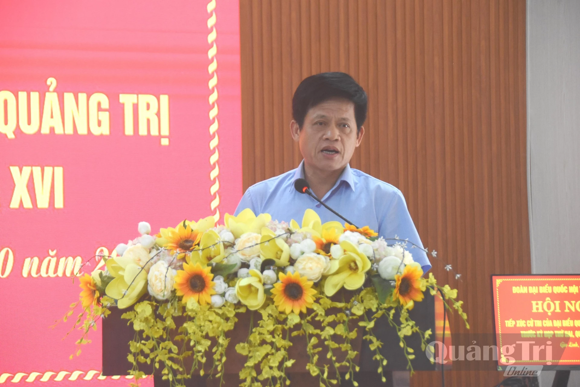 Đồng chí Lê Văn Bảo, Phó Chủ tịch UBND tỉnh phát biểu tại hội nghị TXCT - Ảnh: Đ.V