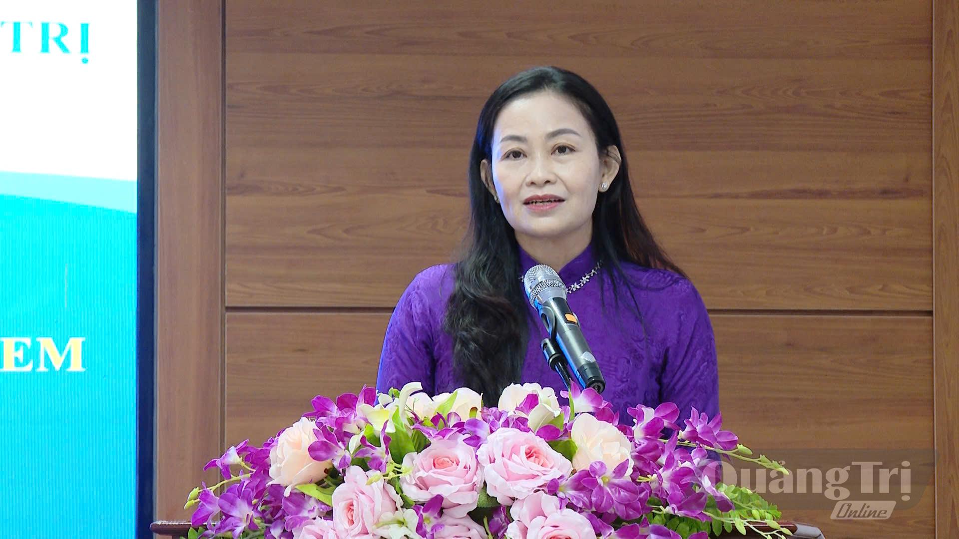 Đại diện Hội LHPN tỉnh phát biểu tại buổi lễ - Ảnh: Thùy Trang