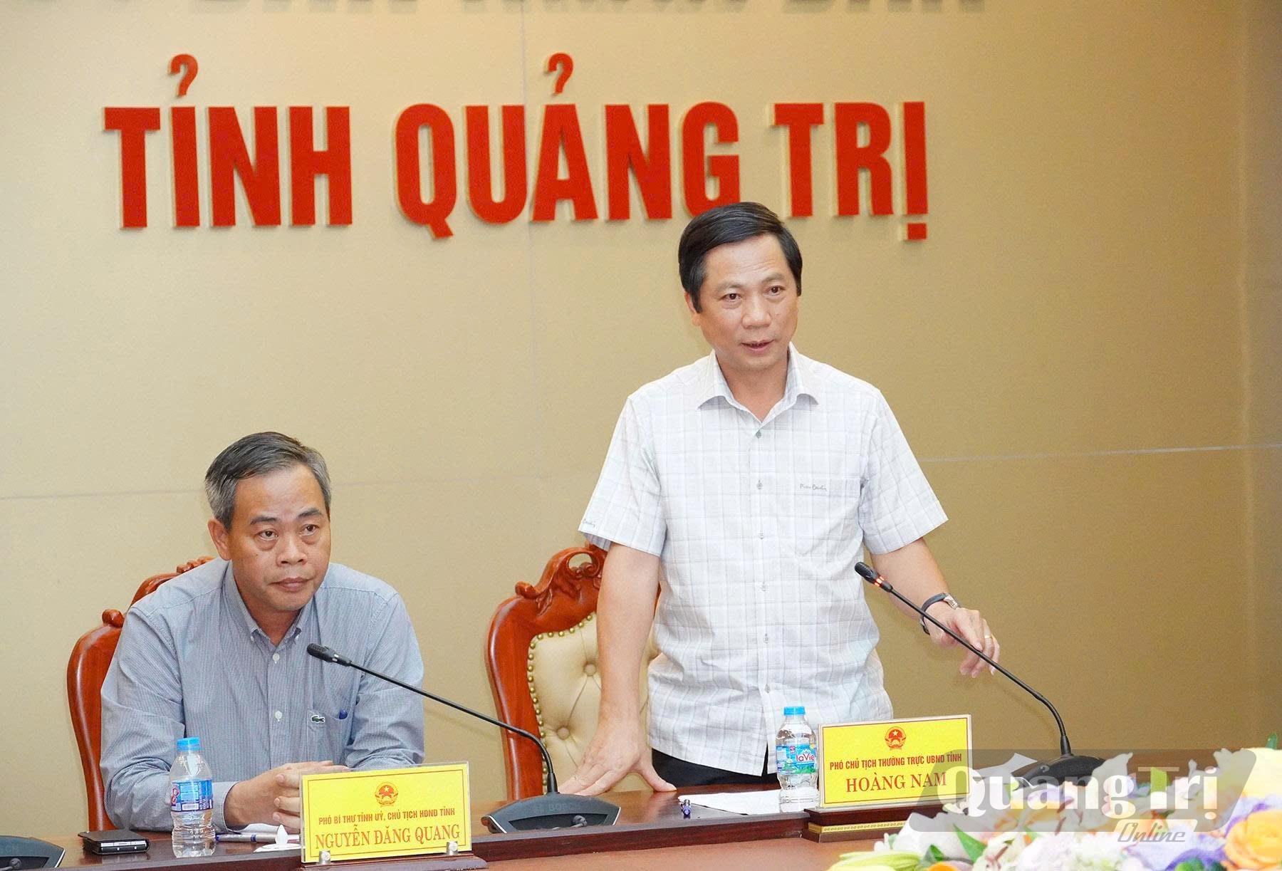 Đồng chí Hoàng Nam, Phó Chủ tịch Thường trực UBND tỉnh kết luận buổi làm việc - Ảnh: MT