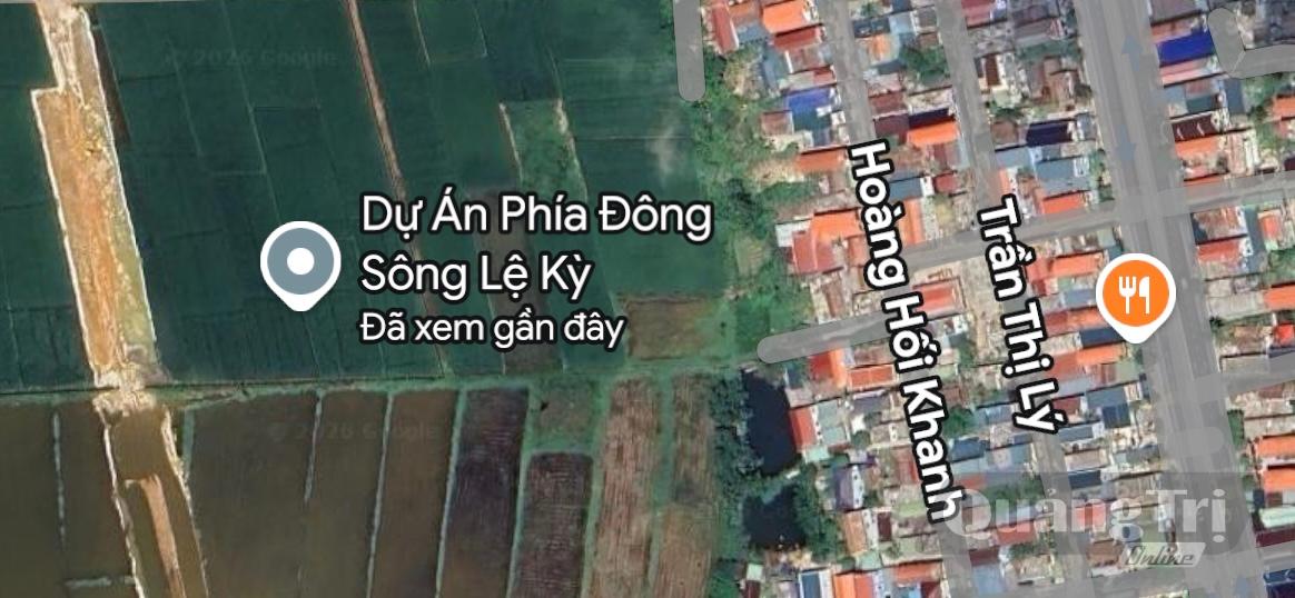 Địa điểm Dự án Khu nhà ở thương mại phía Đông sông Lệ Kỳ (Ảnh minh họa, nguồn: Google map).
