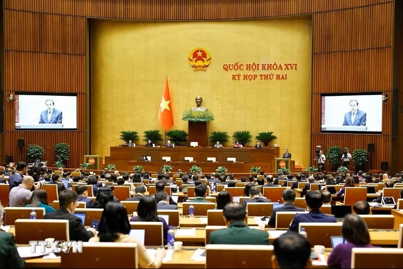 Chủ tịch Quốc hội Trần Thanh Mẫn phát biểu khai mạc Kỳ họp thứ hai, Quốc hội khóa XVI. (Ảnh: Doãn Tấn/TTXVN)