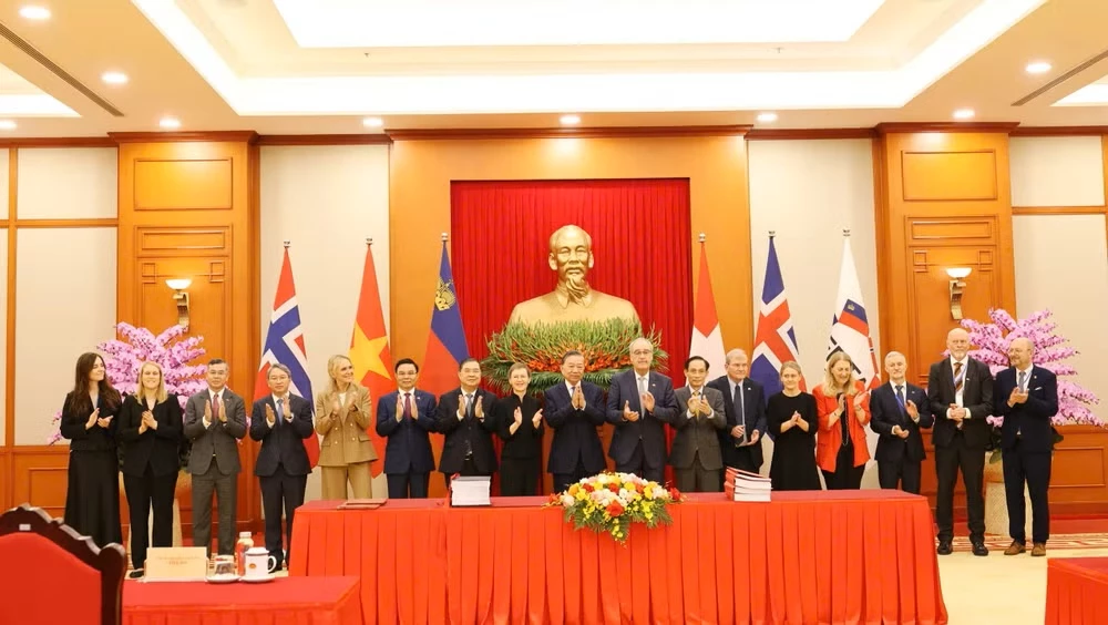 Việc ký kết Hiệp định đánh dấu cột mốc quan trọng trong quan hệ giữa Việt Nam và EFTA. (Ảnh: BCT/Vietnam+)