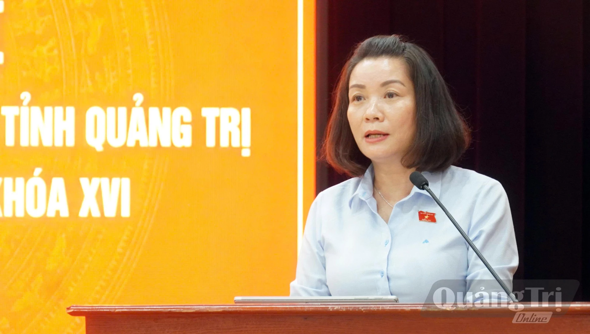 Nguyễn Minh Tâm, Phó trưởng đoàn chuyên trách Đoàn ĐBQH tỉnh báo cáo dự kiến nội dung, chương trình kỳ họp thứ hai, Quốc hội khóa XVI 