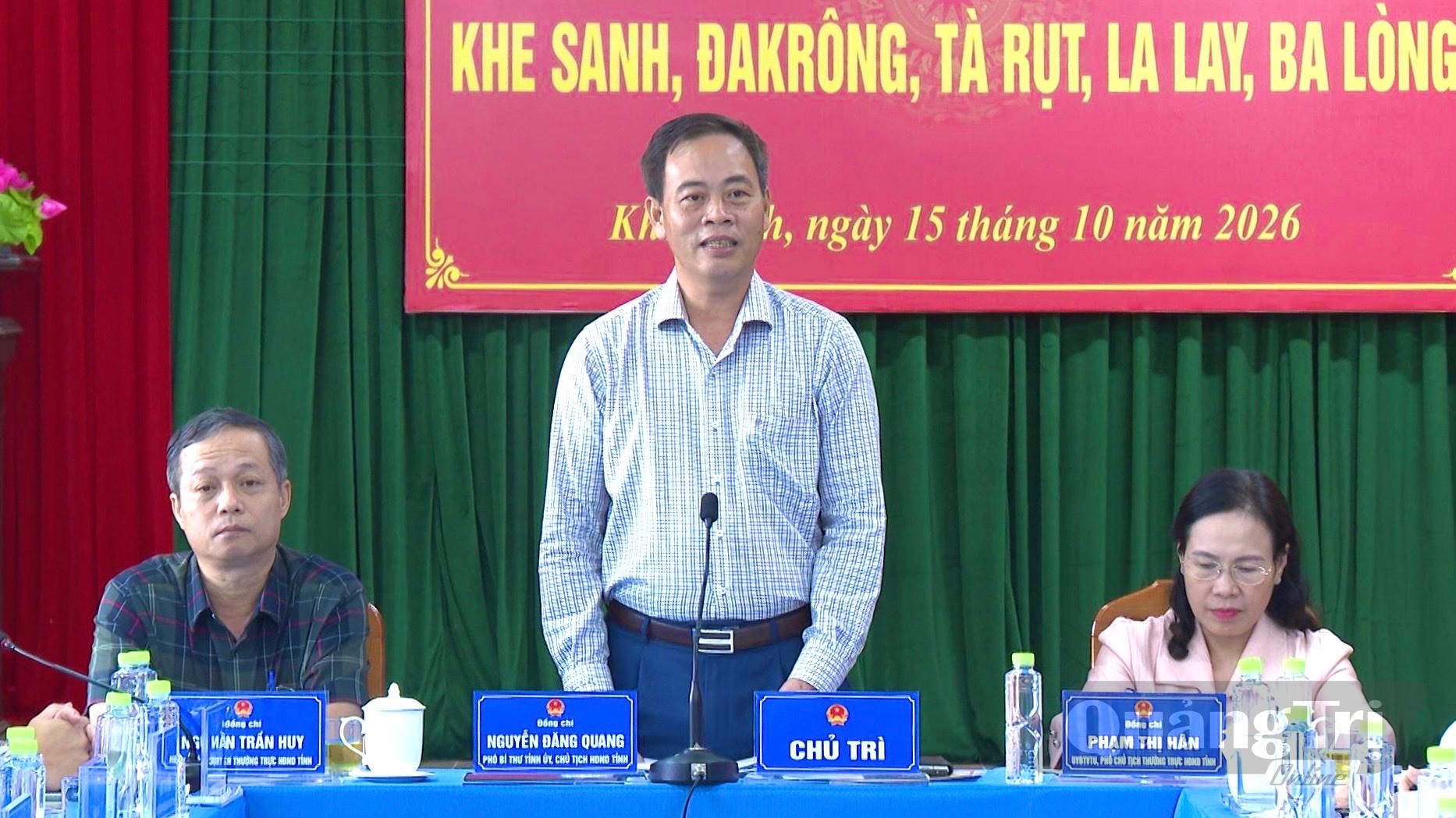 Đồng chí Nguyễn Đăng Quang, Phó Bí thư Tỉnh ủy, Chủ tịch HĐND tỉnh kết luận tại buổi làm việc - Ảnh: Hoàng Hùng