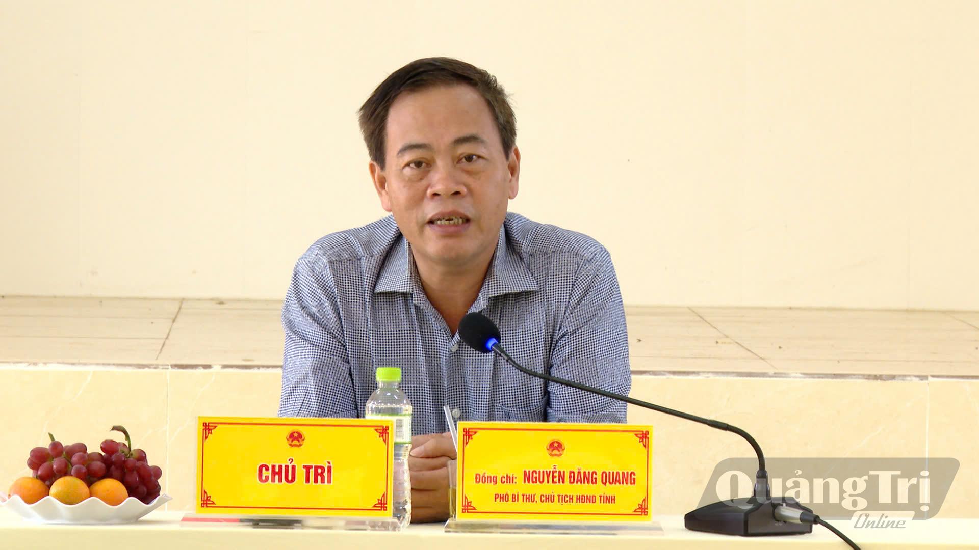Đồng chí Nguyễn Đăng Quang, Phó Bí thư Tỉnh ủy, Chủ tịch HĐND tỉnh kết luận tại buổi làm việc. Ảnh: V.A