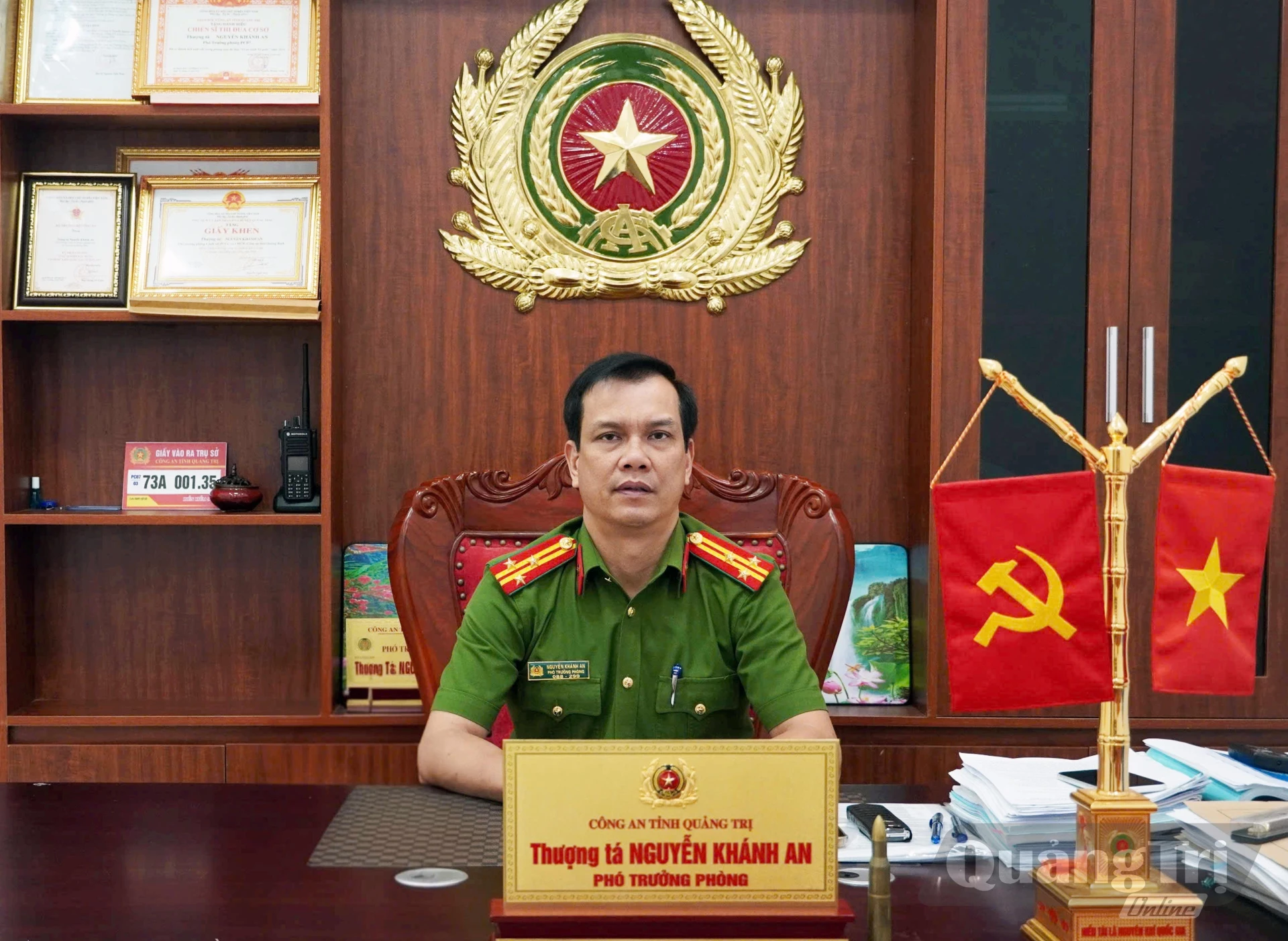 Thượng tá Nguyễn Khánh An, Phó trưởng Phòng Cảnh sát Phòng cháy chữa cháy và cứu nạn cứu hộ, Công an tỉnh - Ảnh: L.Chi