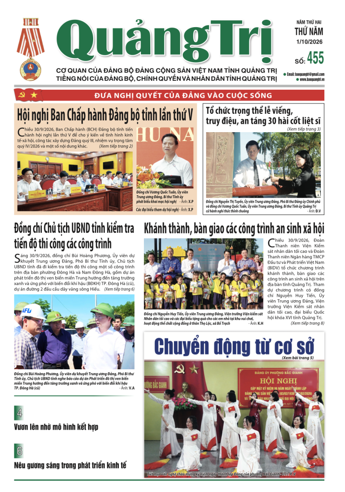 Báo Quảng Trị số 455 - Ngày 01/10/2026