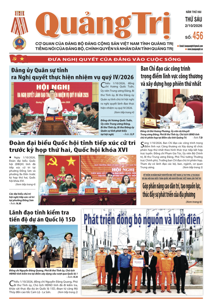 Báo Quảng Trị số 456 - Ngày 02/10/2026