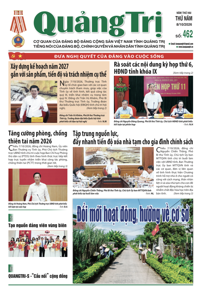 Báo Quảng Trị số 462 - Ngày 08/10/2026