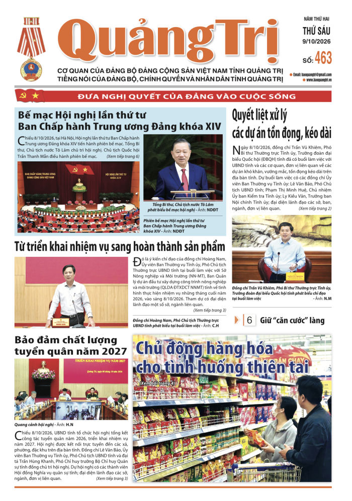 Báo Quảng Trị số 463 - Ngày 09/10/2026