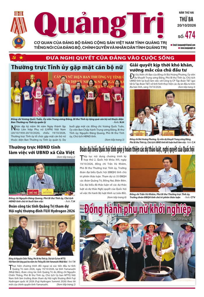 Báo Quảng Trị số 474 - Ngày 20/10/2026