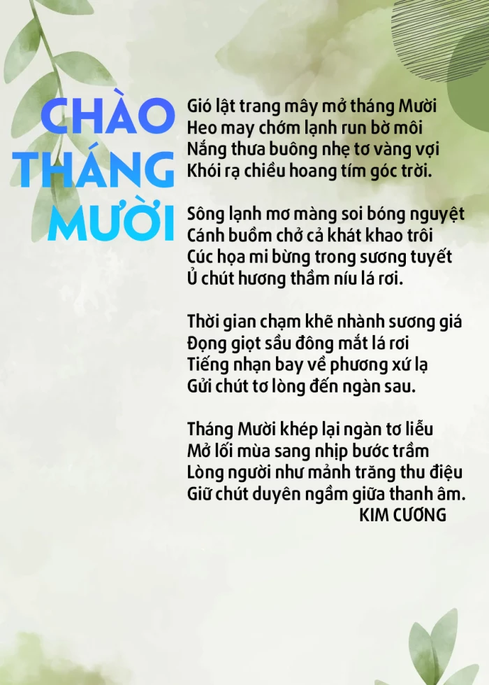 Chào tháng mười