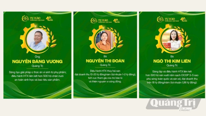 Quảng Trị có 3 đại biểu được tôn vinh 'Nông dân Việt Nam xuất sắc 40 năm đổi mới'