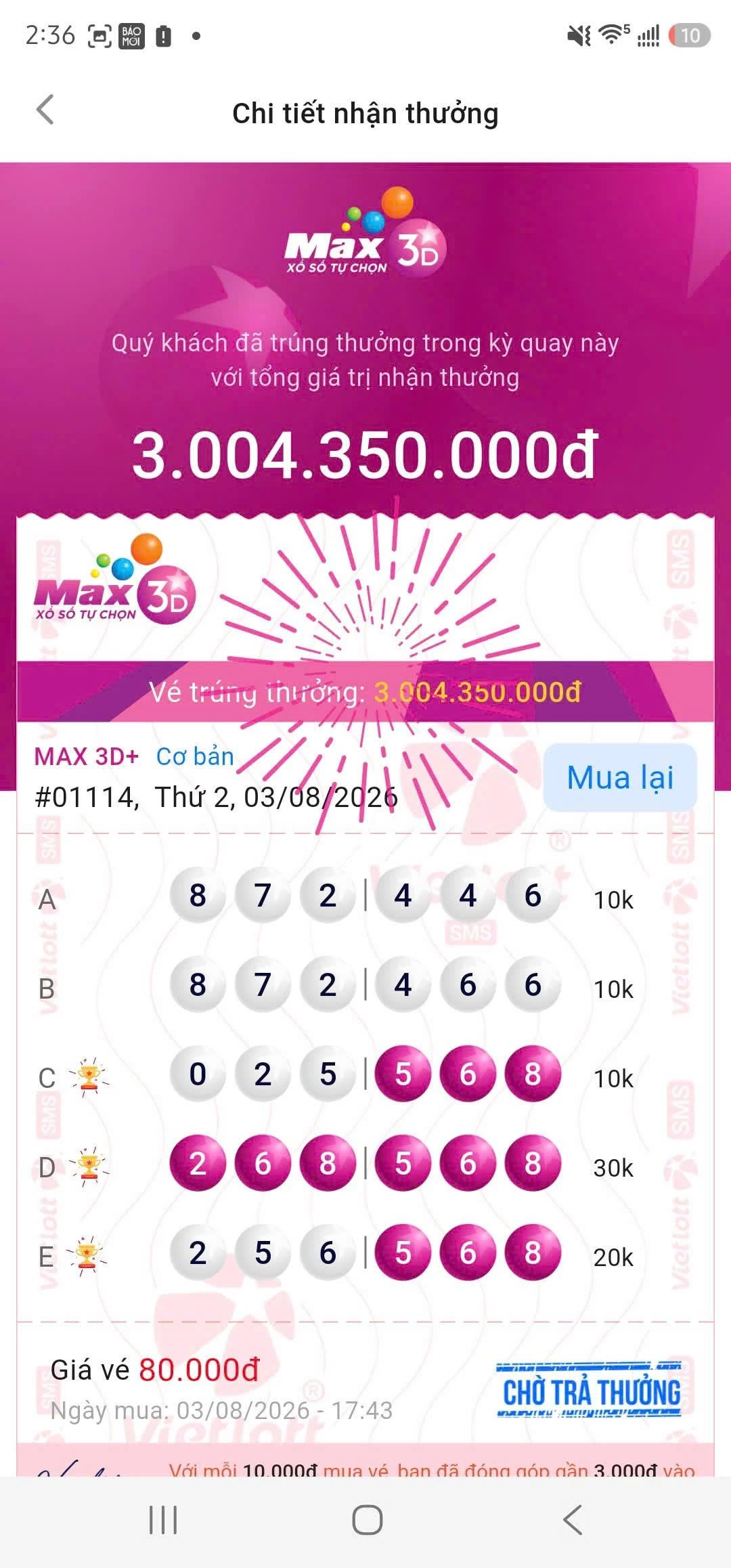 Tấm vé may mắn của ông P.T