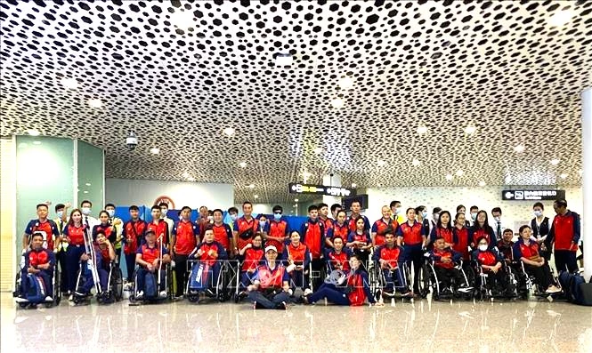 Đoàn Việt Nam dự kiến tham dự ASEAN Para Games 13 với hơn 180 thành viên. Ảnh: TTXVN