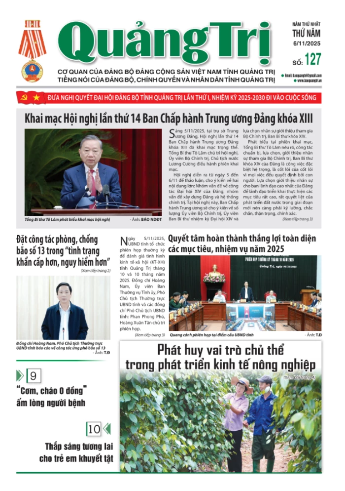 Báo Quảng Trị số 127 - Ngày 06-11-2025