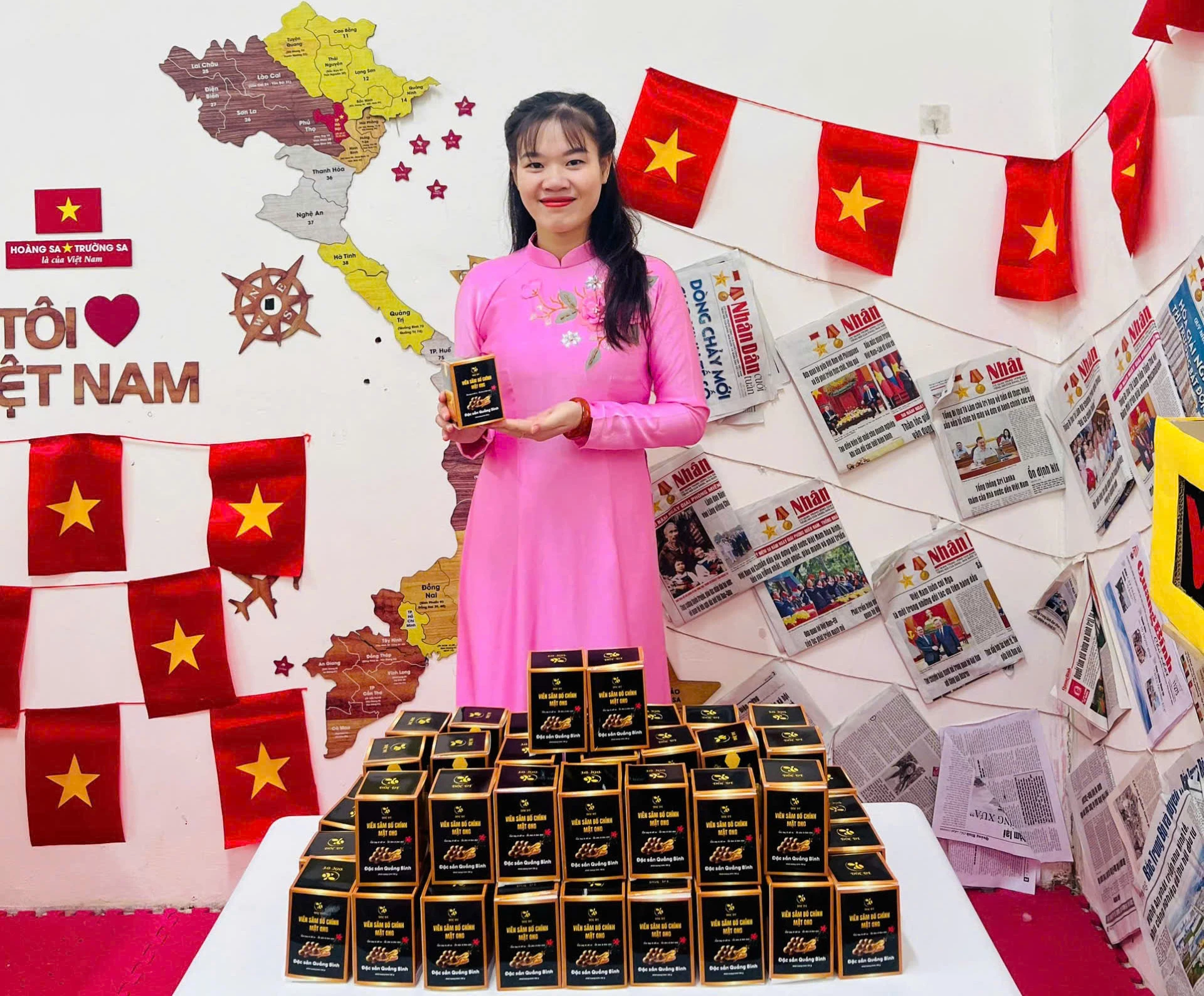 Sản phẩm viên sâm Bố Chính mật ong Dốc Dẻ đang dần khẳng định thương hiệu trên thị trường           - Ảnh: L.M