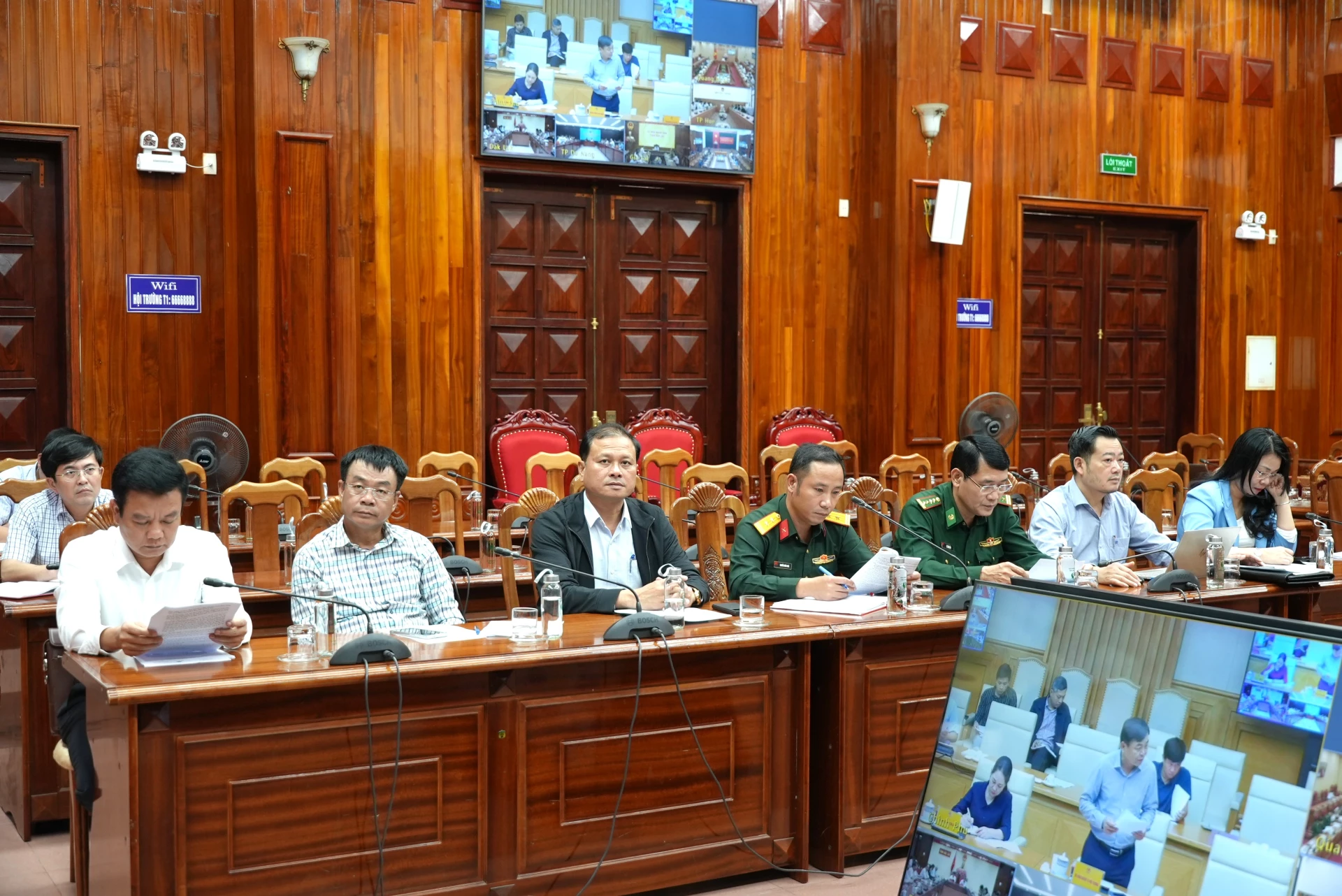 Các đại biểu dự cuộc họp tại điểm cầu Quảng Trị - Ảnh: Trung Đức