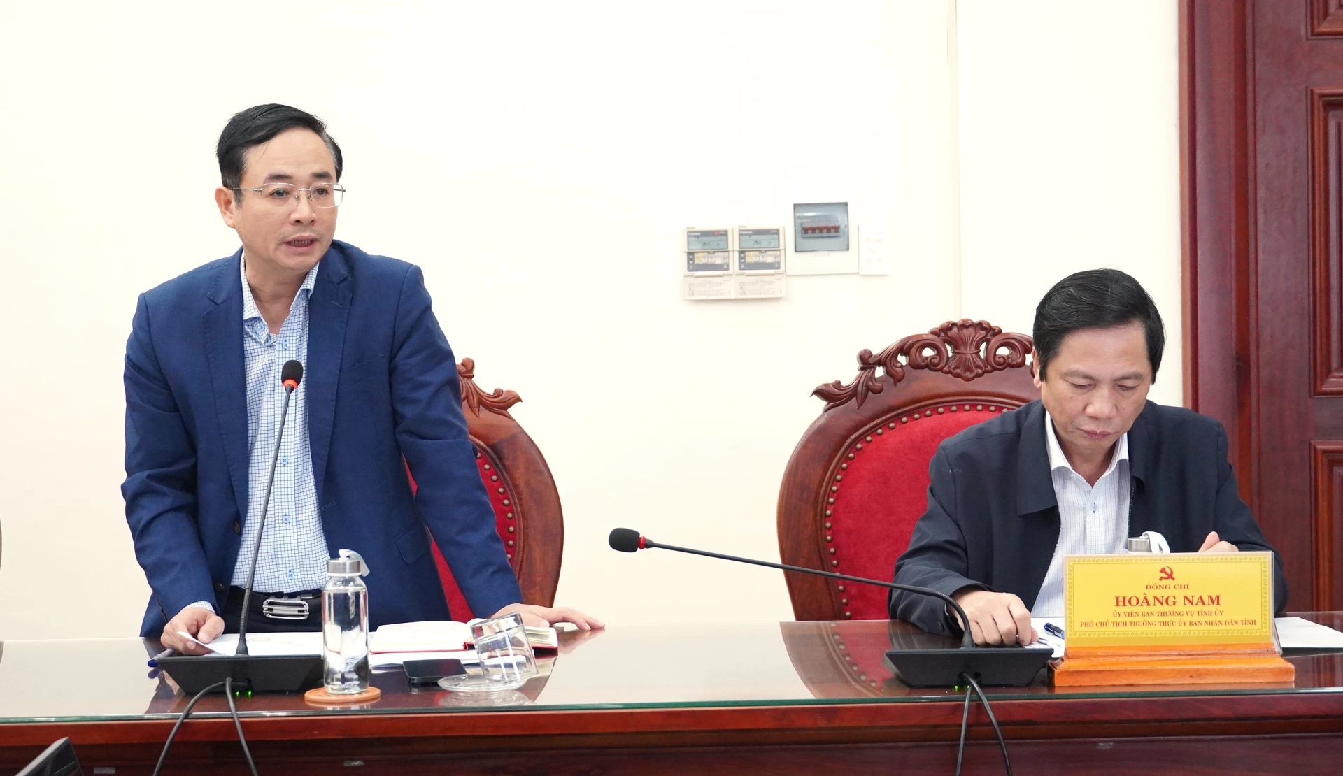 Lãnh đạo Sở KH-CN báo cáo tại buổi làm việc - Ảnh: QV