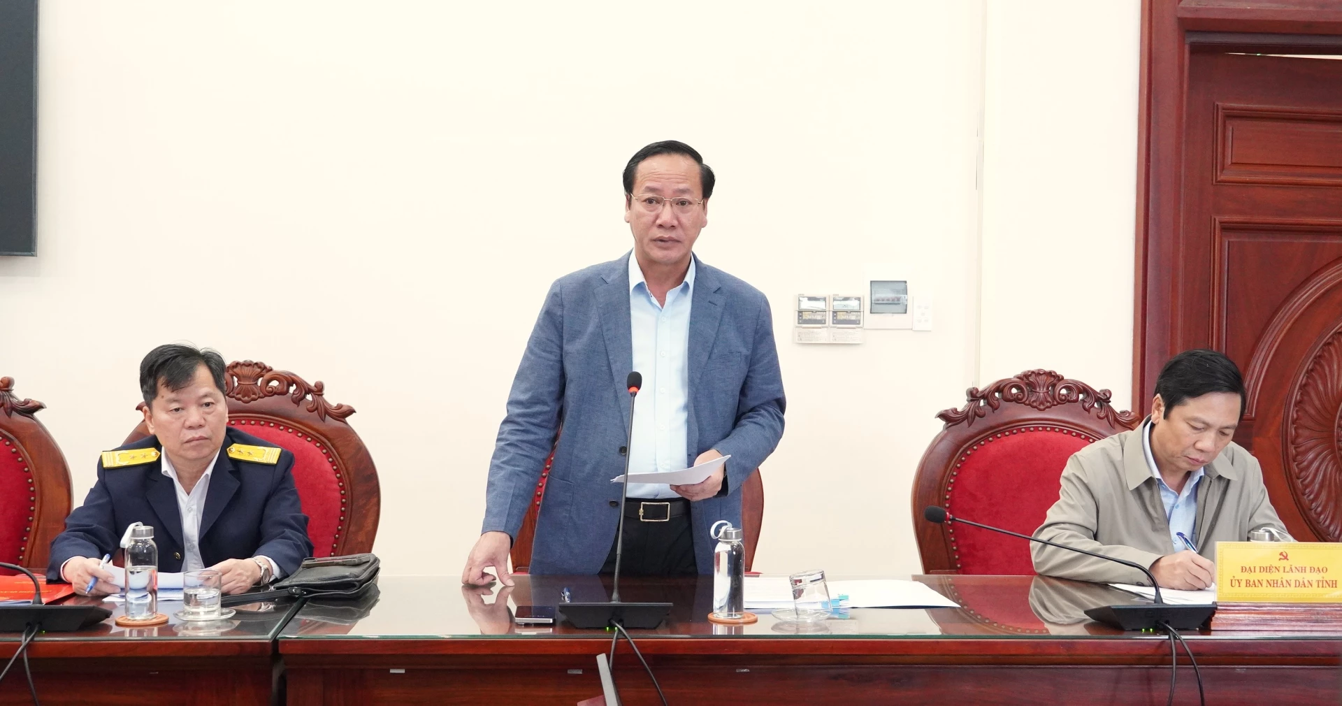 Lãnh đạo Sở Tài chính báo cáo tại buổi làm việc - Ảnh: QV