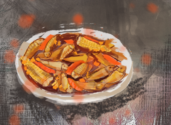 Cá mụn đồng kho nghệ