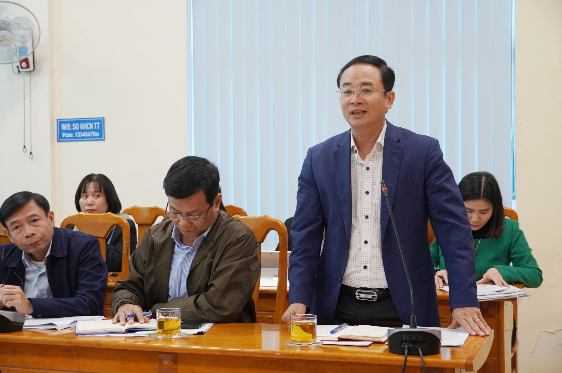 Giám đốc Sở Khoa học và Công nghệ Đặng Ngọc Tuấn phát biểu tại buổi làm việc. Ảnh: X.P

