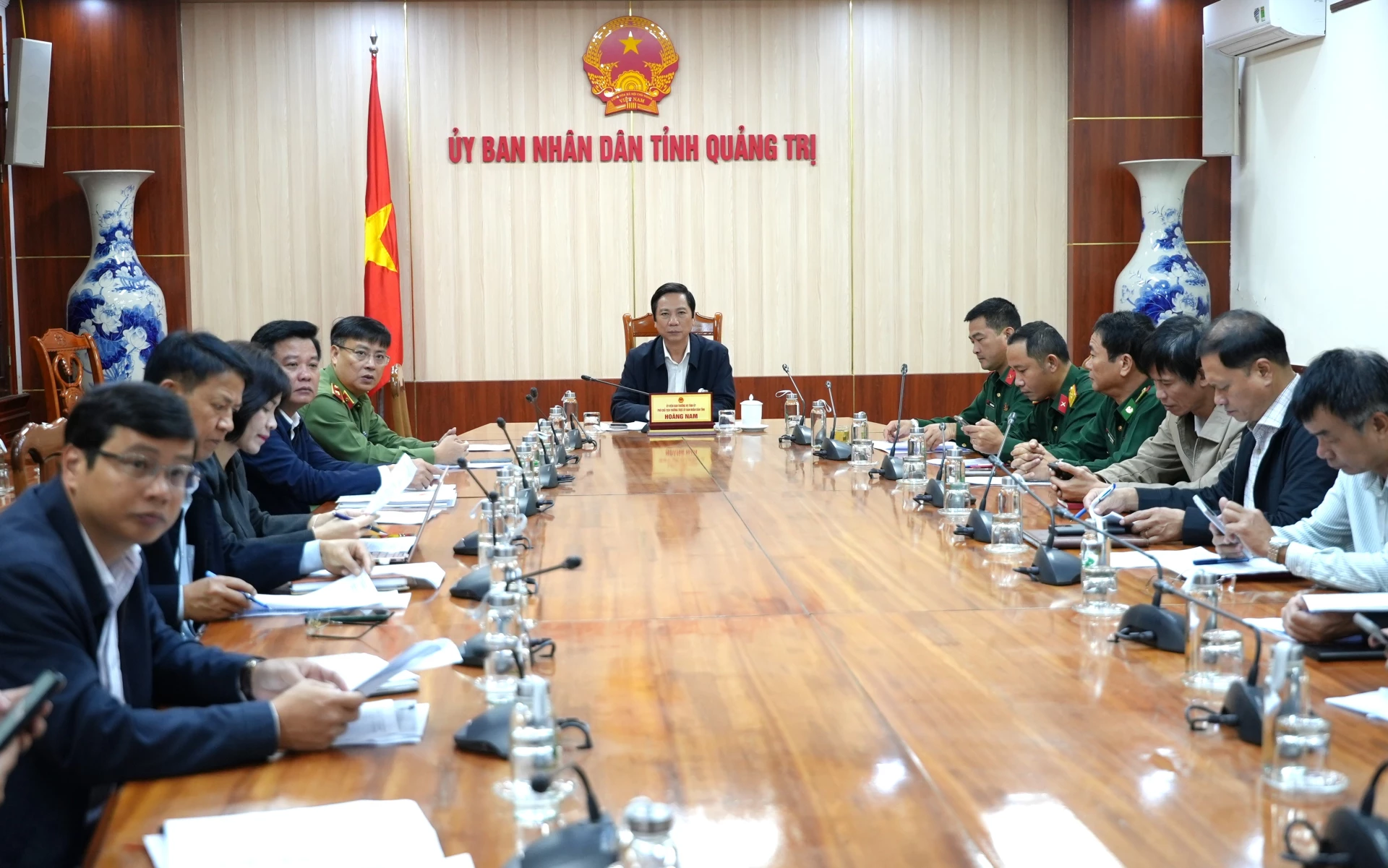 Quang cảnh cuộc họp tại điểm cầu Quảng Trị - Ảnh: Trung Đức