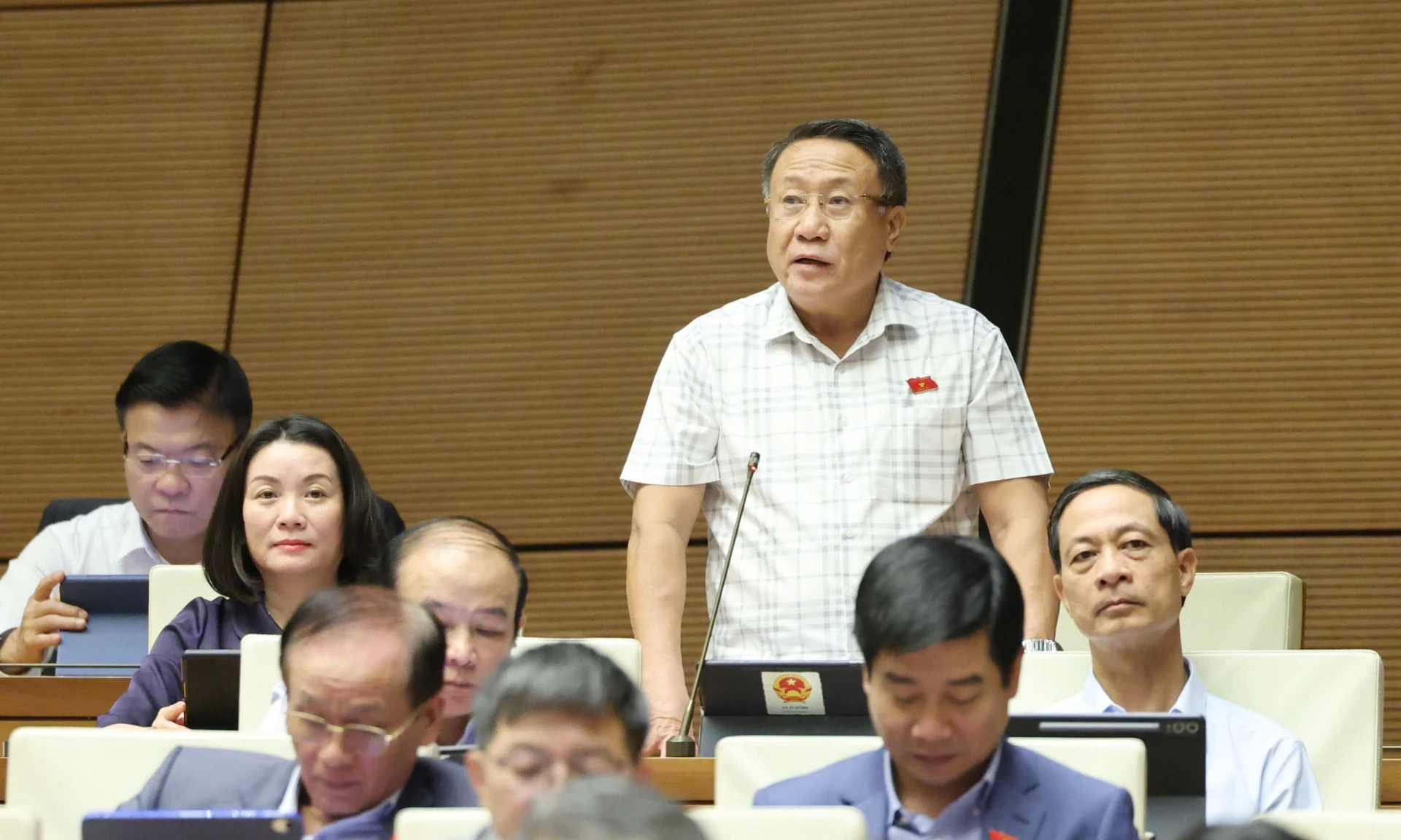 Đồng chí Hà Sỹ Đồng phát biểu tại hội trường - Ảnh T.T