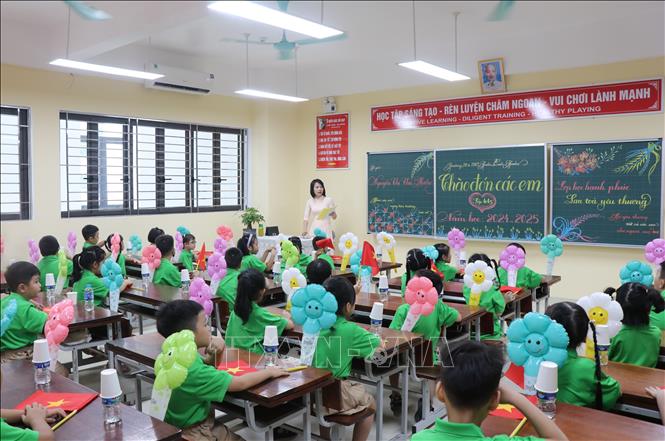 Học sinh Bắc Ninh trong ngày đầu tựu trường. Ảnh minh họa: Thanh Thương/TTXVN