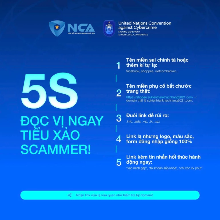 Cách nhận diện những đường link có nguy cơ rủi ro cao. (Ảnh: NCA)