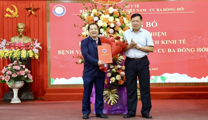 Công bố quyết định bổ nhiệm Phó Giám đốc Bệnh viện hữu nghị Việt Nam-Cuba Đồng Hới