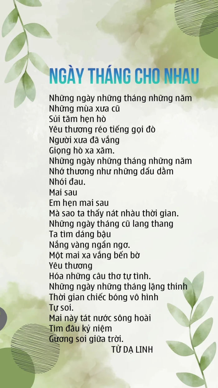 Ngày tháng cho nhau